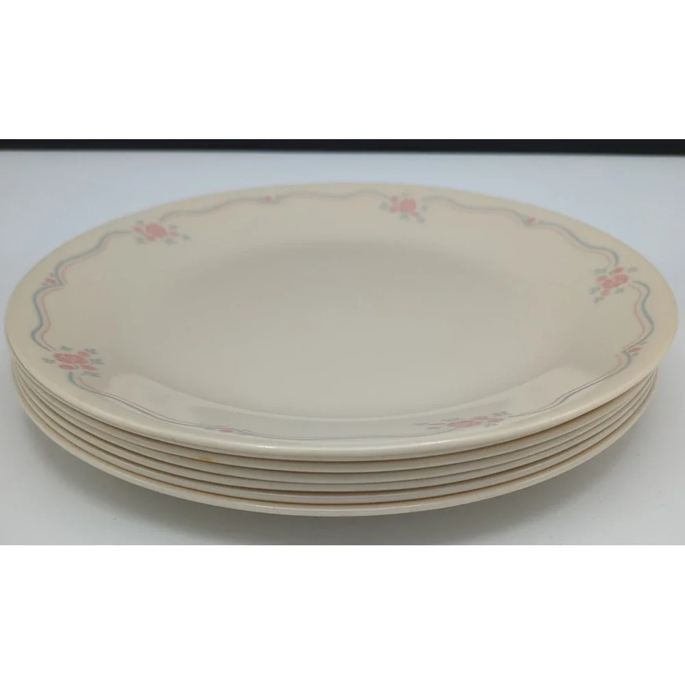 Vintage‎ Corelle English Dinner Plates Pink Roses 10.5